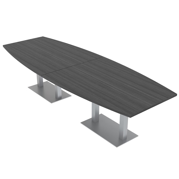 45 in W, 144 in L, 29 in H, Engineered Wood Top, Grey